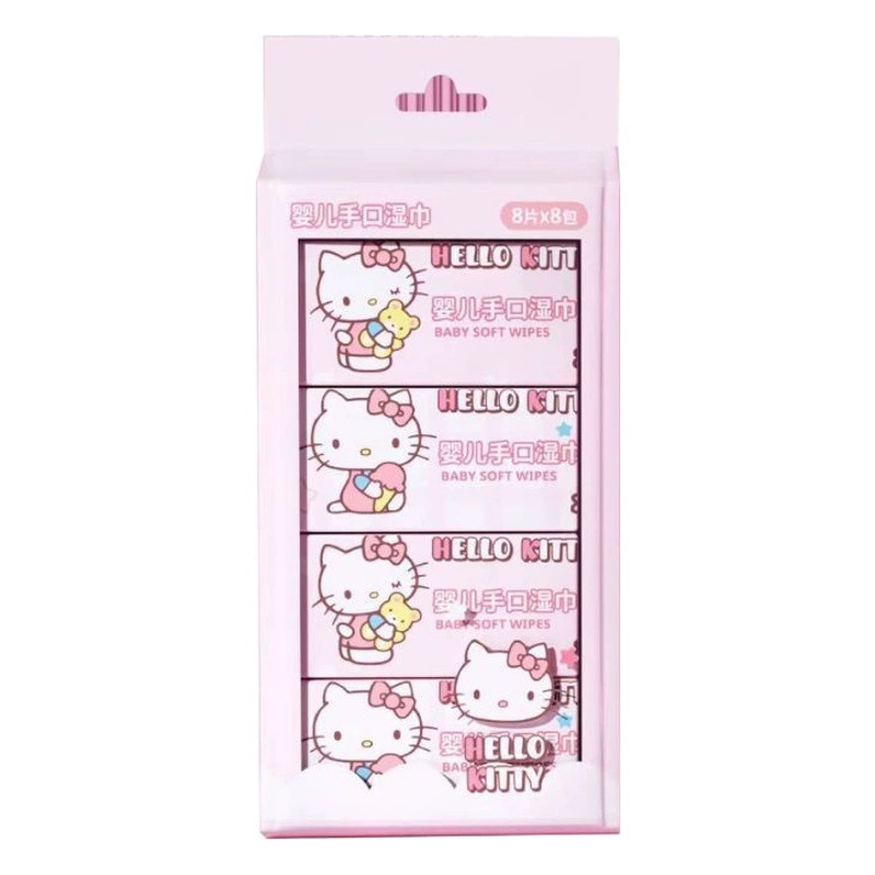 Sanrio Wipes Отдельная упаковка Маленькая мини-сумка Детская влажная салфетка для ручной клади Стерильная влажная салфетка