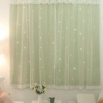 Trendy No-Drill Curtain Magic Tape Blackout Finished Bedroom Bay Window Rental Short Simple Self-Adhesive Ins Style