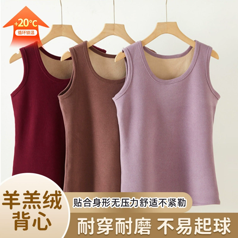 Теплый жилет для женщин, из толстой верблюжьей шерсти, с функцией генерации тепла, для осени и зимы, с круглым вырезом, для женщин среднего и старшего возраста, на флисовой подкладке, можно носить как верхнюю одежду, для коррекции фигуры (мужской вариант).