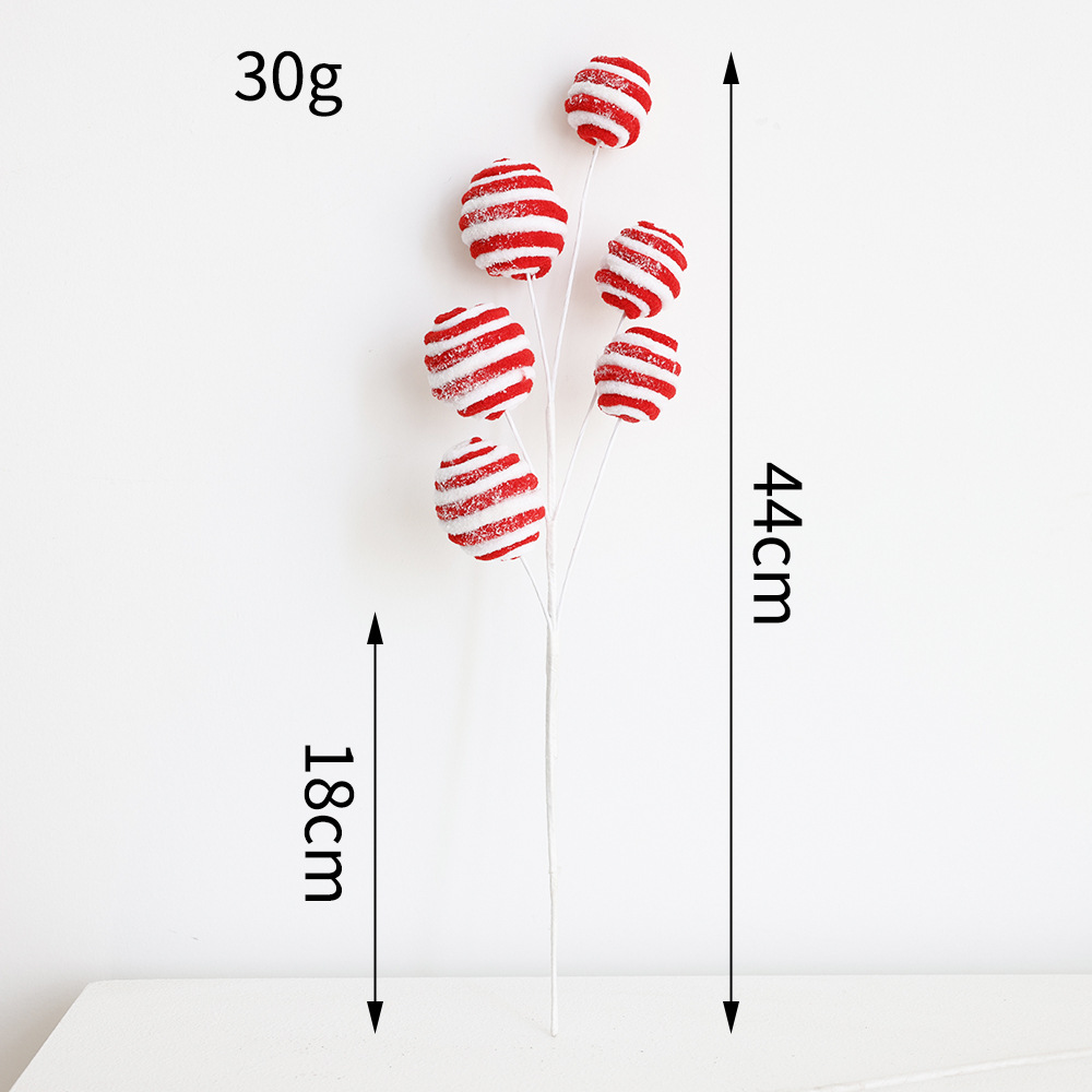 Decoraciones navideñas con bastones, pompones y dulces de felpa, para árbol de Navidad o fiestas