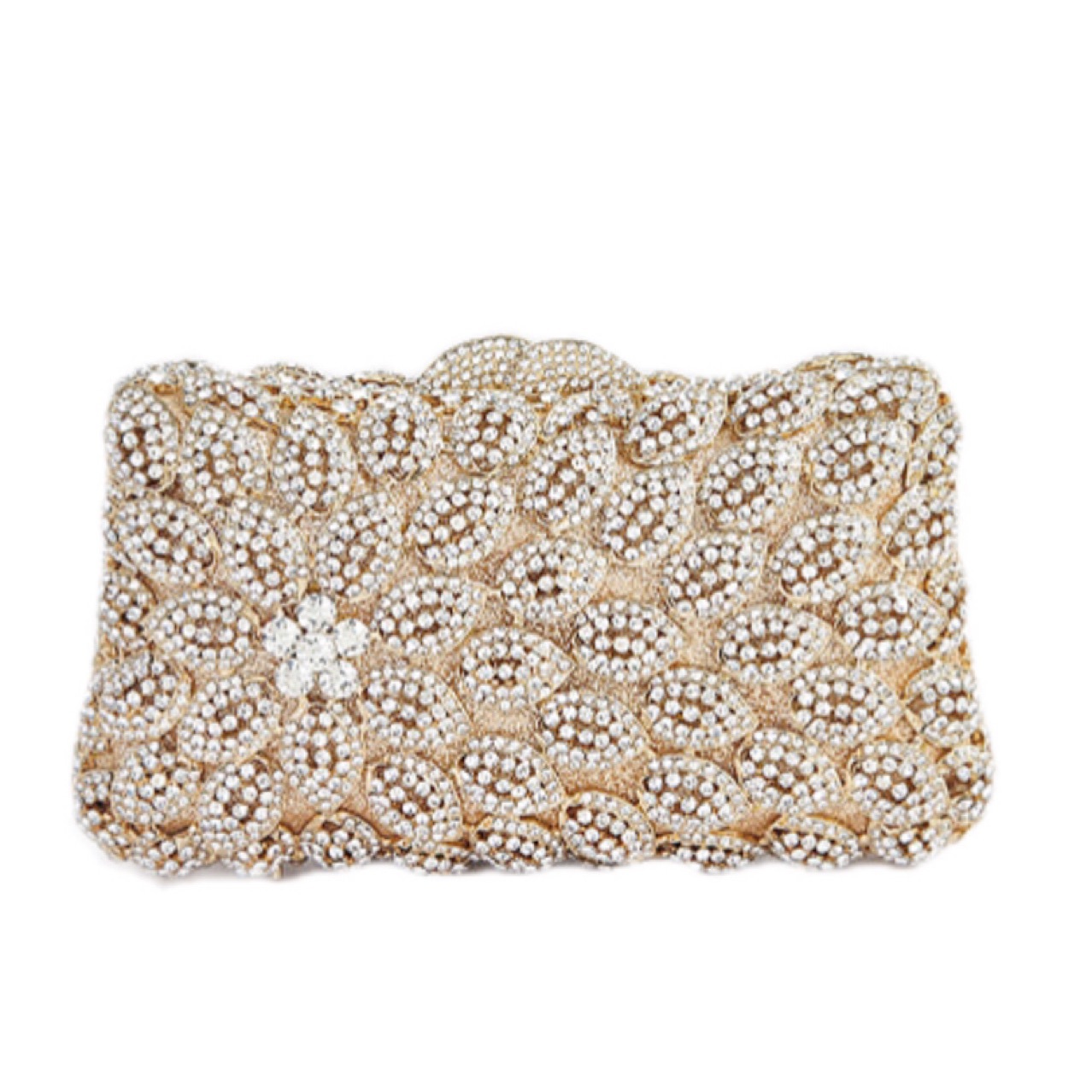 Bolsas de maquillaje de hebilla magnética transfronteriza color sólido horizontal cuadrado estilo europeo y americano diamantes hechos a mano bolsa de cena Stone Clutch