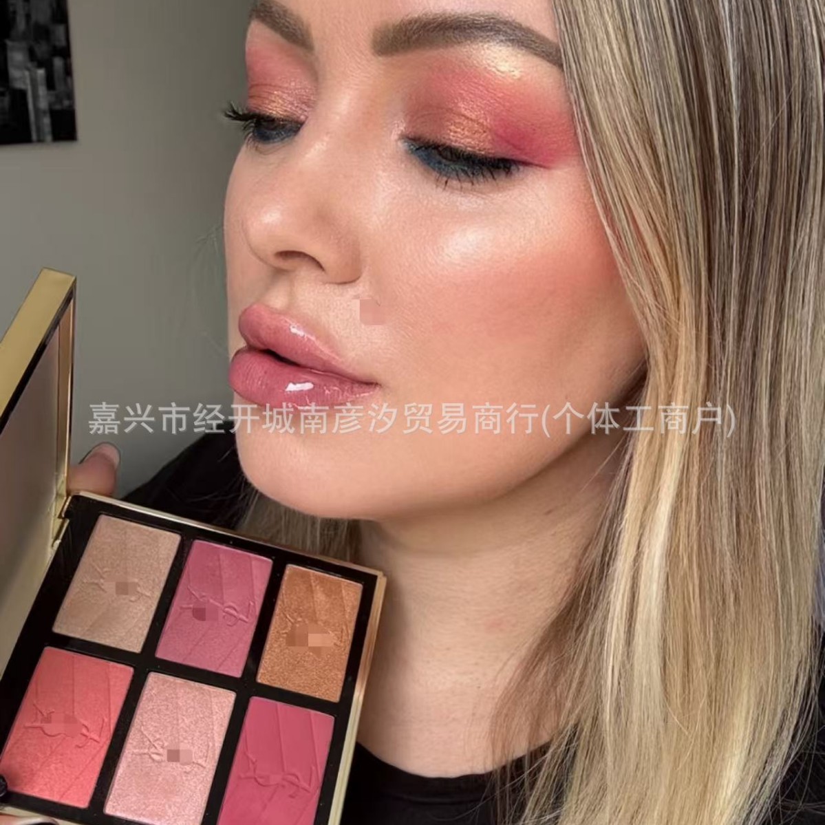 Cross-Border New Product Recommendation: Y Brand 25Th Anniversary Christmas Six-Color Palette Comprehensive Facial Blush Palette Golden Oasis