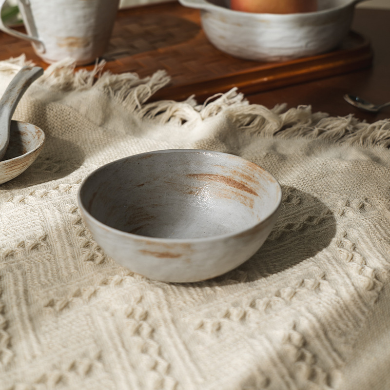 Shihuijin Chai 4.5 Inch Rice Bowl Household Coarse Pottery Matte Retro Tableware Creative Jingdezhen Ceramic Bowl Shihuijin Chai 4.5 Inch Rice Bowl Household Coarse Pottery Matte Retro Tableware Creative Jingdezhen Ceramic Bowl