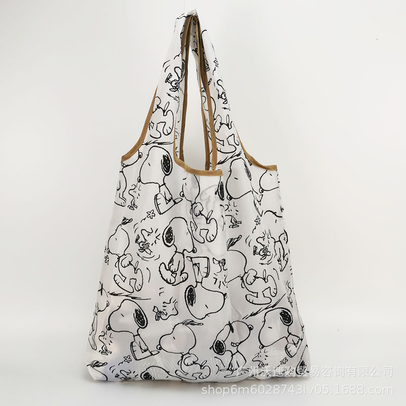 Bolso de compras de supermercado mediano de dibujos animados bolso verde bolso de moda bolso de compras plegable Portátil Bolsa de nylon impermeable image 23