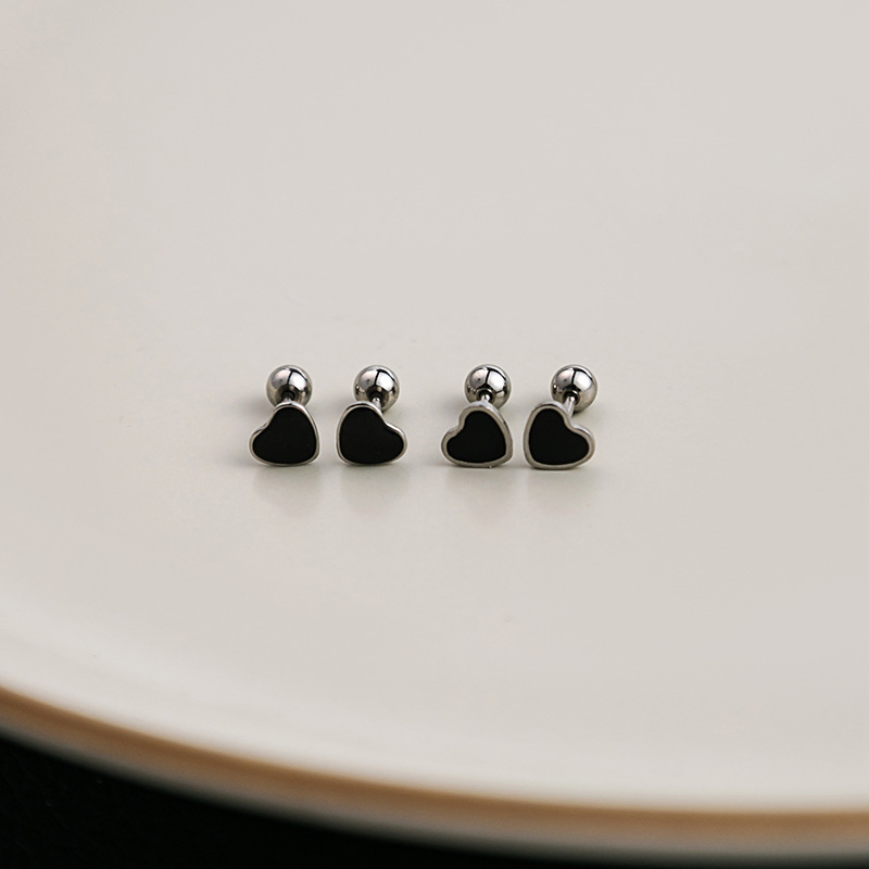 304 Stainless Steel Ear Needle Material Ear Studs Classification 1 Pair Simple Style Flower Enamel Plating Stainless Steel K Gold Plated Ear Studs