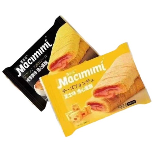 Mai Mimi Liuxin Egg Crispy Cheese Salted Egg Yolk Flavor 100g Egg Roll Sandwich Filled Egg Roll Whole Box 24 Boxes Wholesale