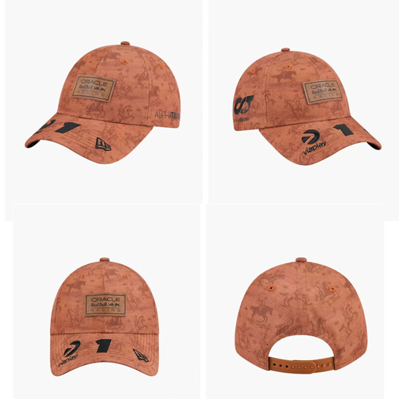 2024 nuevo estilo transfronterizo negro techo duro Red Bull League fan gorra de béisbol sombreado protector solar hombres y mujeres estilo bordado de moda