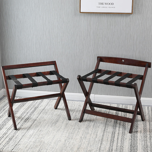 Hotel Furniture Solid Wood Luggage Rack Hotel Use Luggage Cabinet Guesthouse Home Use Bedroom Folding Storage Shelf Display Rack
