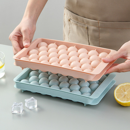 Ice cube spherical refrigerator ice cube mold with lid homemade edible round ice ball ice cube box plastic ice box