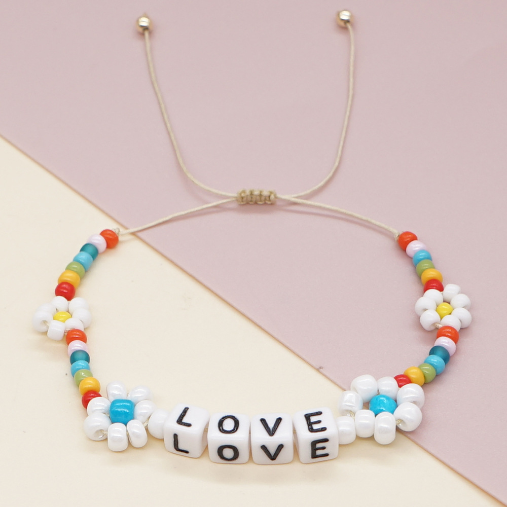 Simple Bohemian Ethnic Style Rainbow Beaded Bracelet Miyuki Bead Bracelet