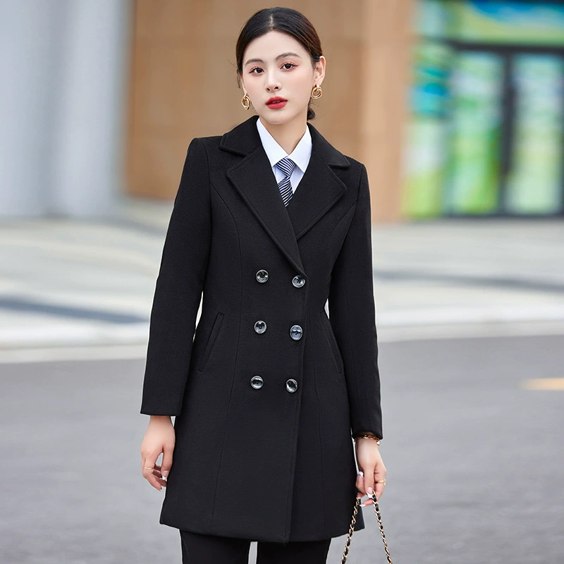 Ресепшн отеля, менеджер лобби, комбинезон, шерстяное пальто, Женский банк, приемная, инструменты, осенне-зимнее пальто, женское толстое