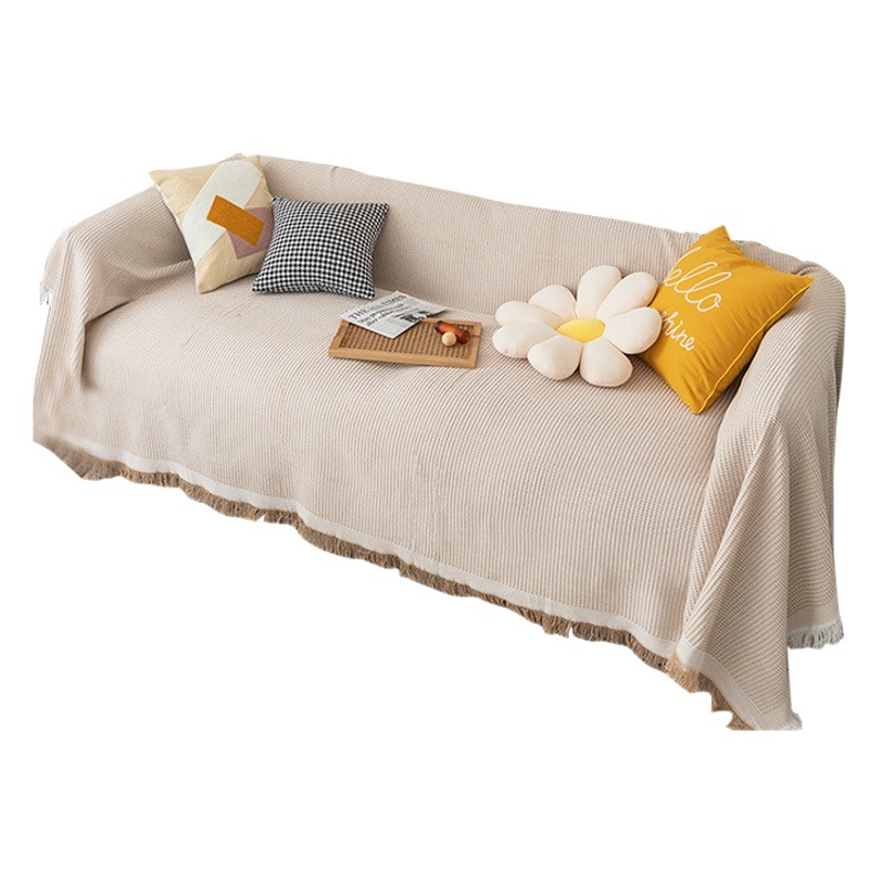 [Cross-border wholesale] Nordic pure color Four Seasons cotton blanket simple cushion ins style sofa Towel fashion lunch break blanket