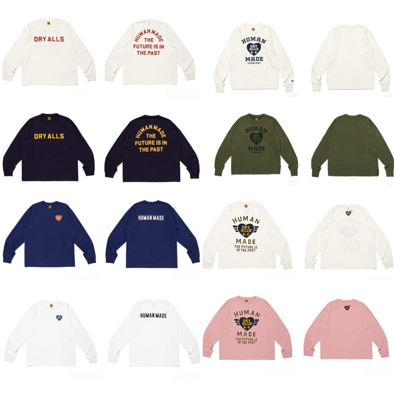 2025 New Arrivals! Human Japanese-Style Cartoon Print Cute Retro Heavyweight Long-Sleeve T-Shirt Classic American Casual Women's 2025 New Arrivals! Human Japanese-Style Cartoon Print Cute Retro Heavyweight Long-Sleeve T-Shirt Classic American Casual Women's