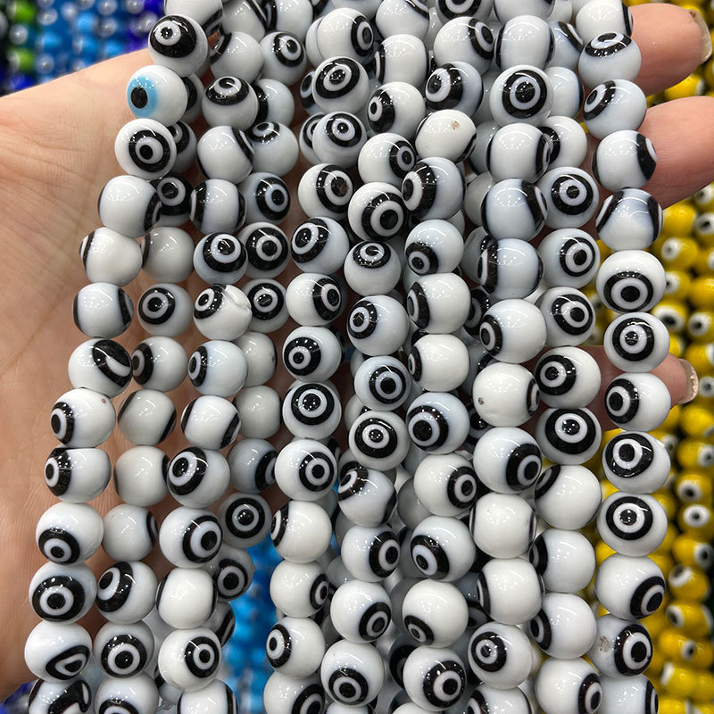 Cuentas de vidrio turcas con diseño de ojo turco, cuentas sueltas de colores, cuentas pequeñas, accesorios de joyería DIY, cuentas de vidrio image 11