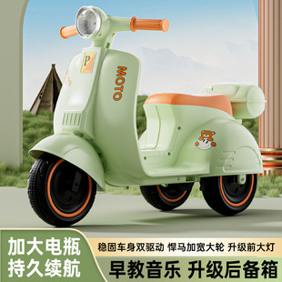New Retro Kidsren's Electric Tricycle Motorcycle 2-6 Years Old Baby Toy Car with Remote Control Music Mulan Car