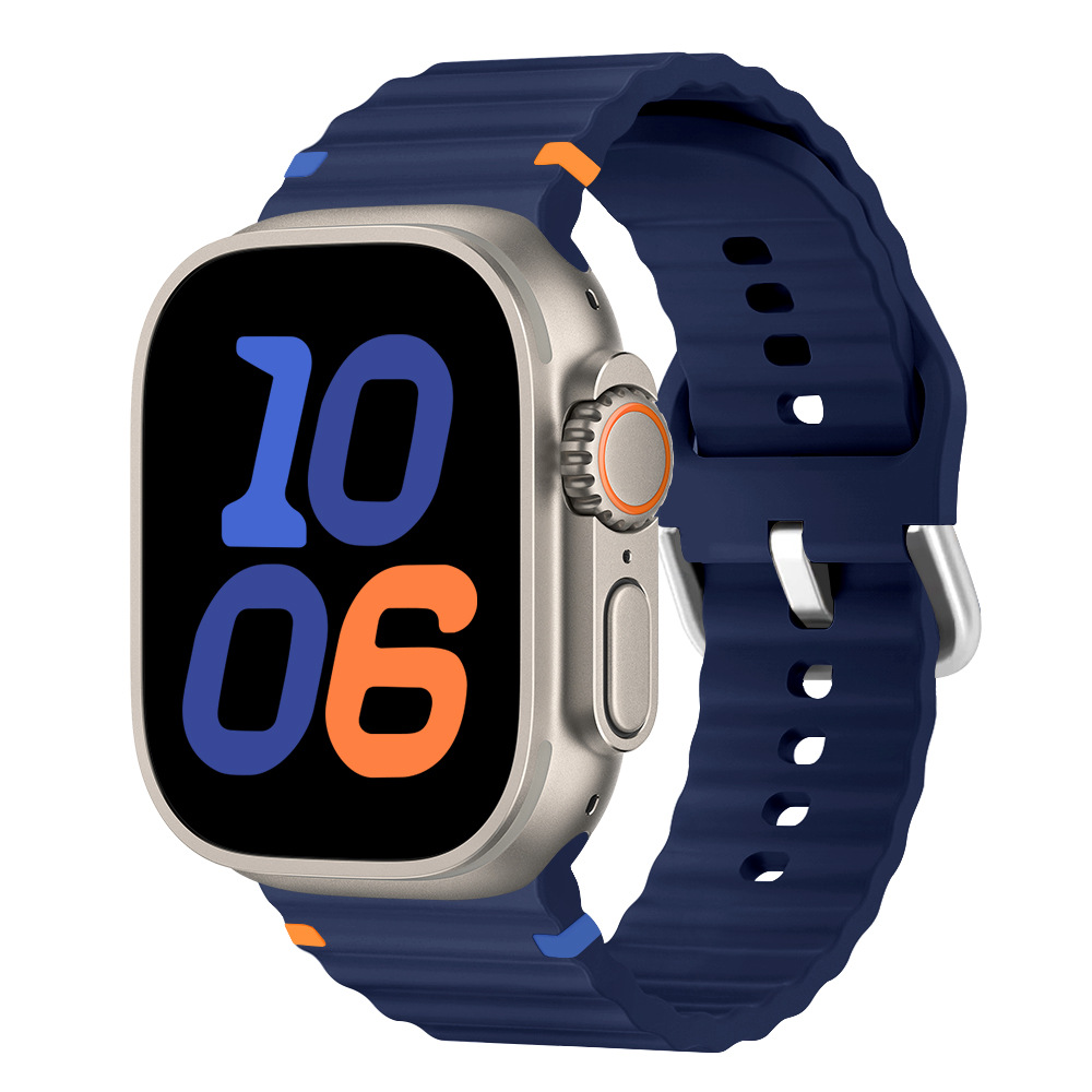 Aplicable Apple Watch correa applewatch8SE7654 onda de sutura de silicona moda deportiva nueva