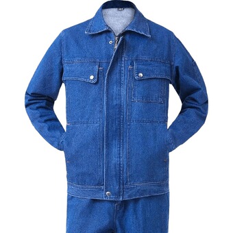 海源牛仔工作服套装定制春秋劳保服耐磨耐脏电焊耐烫抗火星焊工服