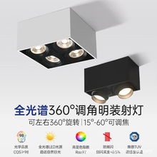 AR80led射灯明装天花灯简约现代服装店cob双头四头盒子斗胆