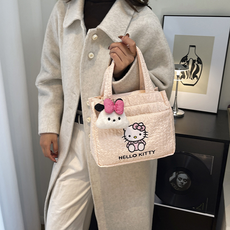 Hellokitty Lunch Box Bag Cartoon Cute New Style Handbag Large Capacity Tote Storage Bag Autumn and Winter Handbag Hellokitty Lunch Box Bag Cartoon Cute New Style Handbag Large Capacity Tote Storage Bag Autumn and Winter Handbag
