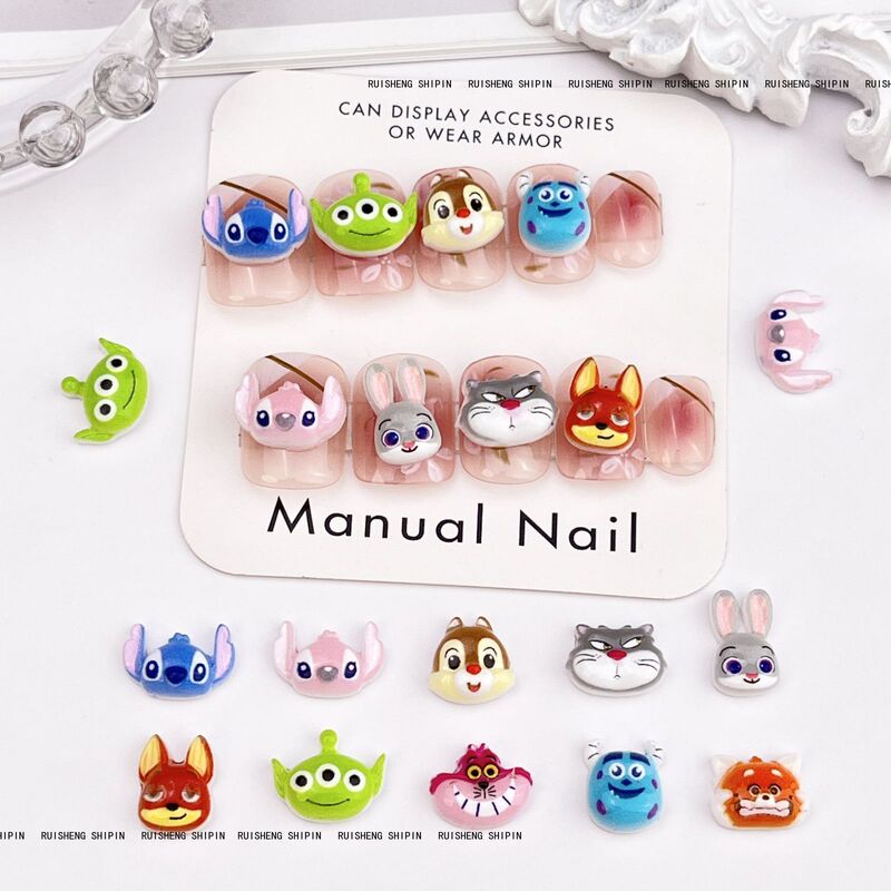 New Zootopia Cartoon Nail Art Accessories Luminous Cute Three-Dimensional Long-Eared Rabbit Anime Resin DIY Nail Accessories