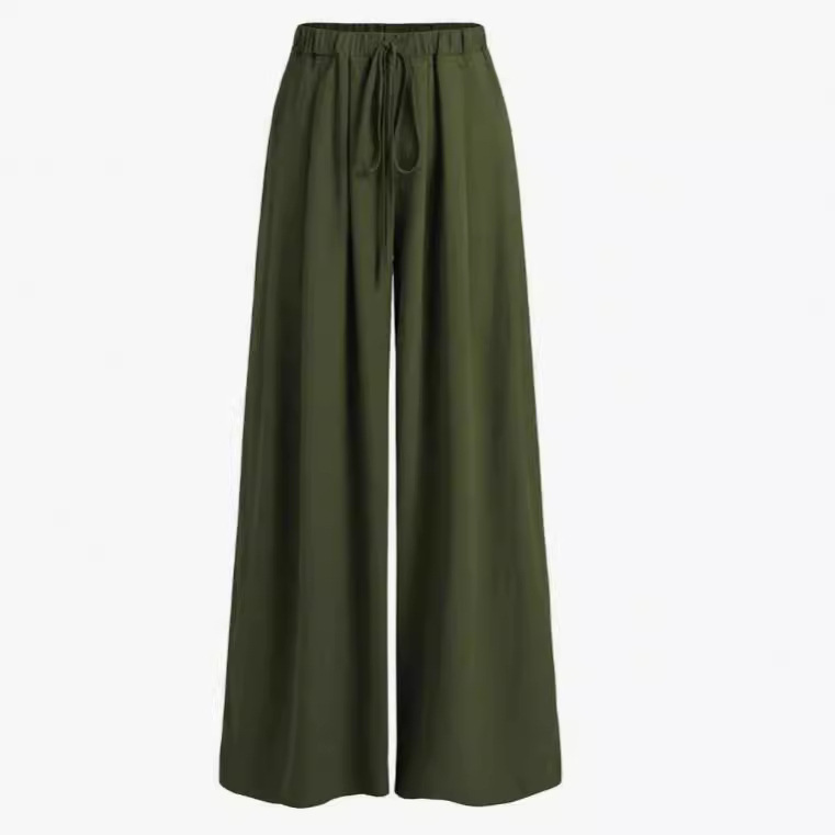Amazon Independent Station Europe and America Cross-border Foreign Trade Spring and Summer New Women's Fashion Casual High Waist Solid Color Trousers