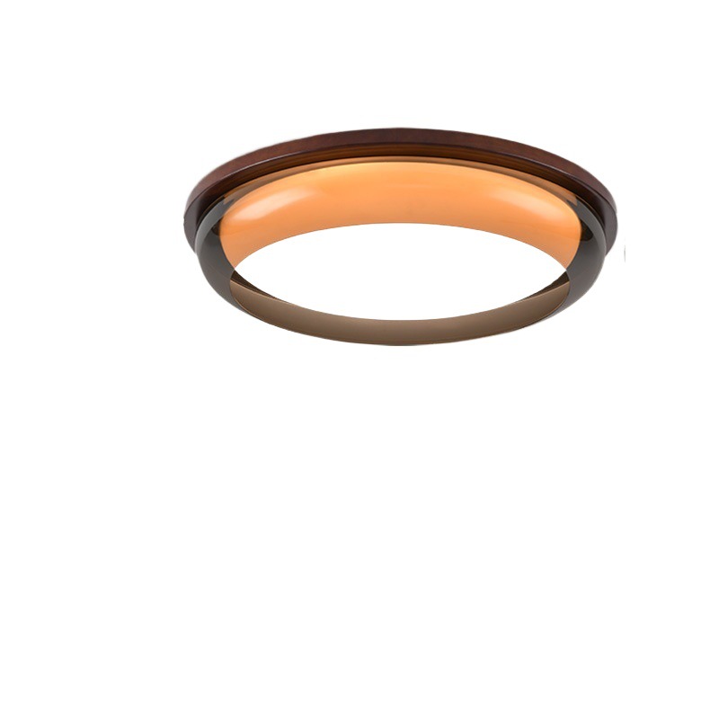 Lámpara de techo de estilo antiguo, lámpara de dormitorio de protección ocular de espectro completo, madera de nogal negro, lámpara de comedor minimalista moderna, lámpara de Zhongshan