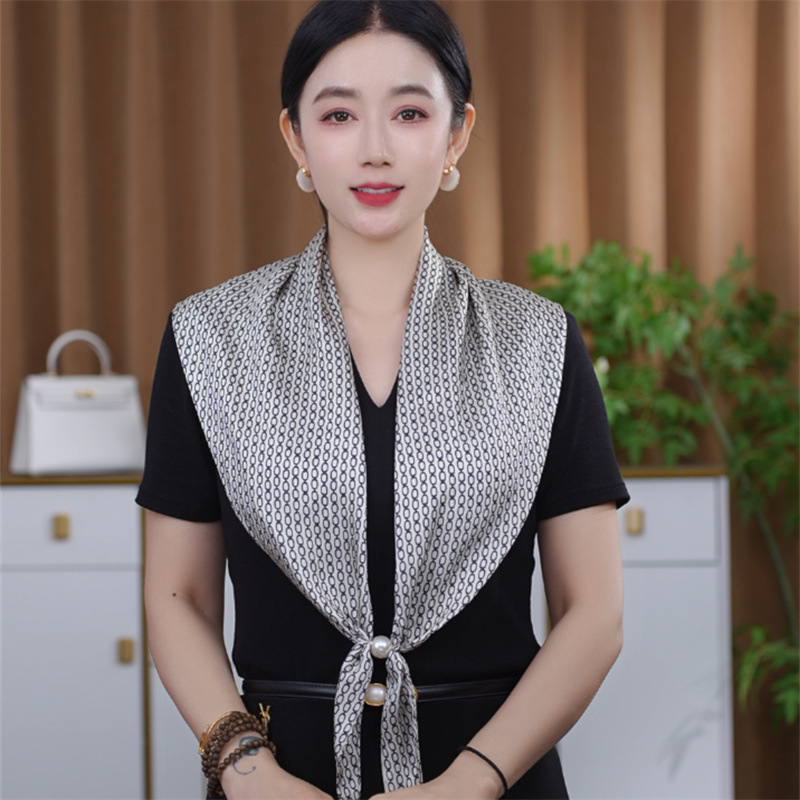 韩版新款复古时尚护颈三角巾百搭丝巾气质女士围巾|undefined
