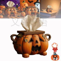 Halloween Pumpkin Tissue Box Holder万圣节南瓜纸巾盒架卫生架