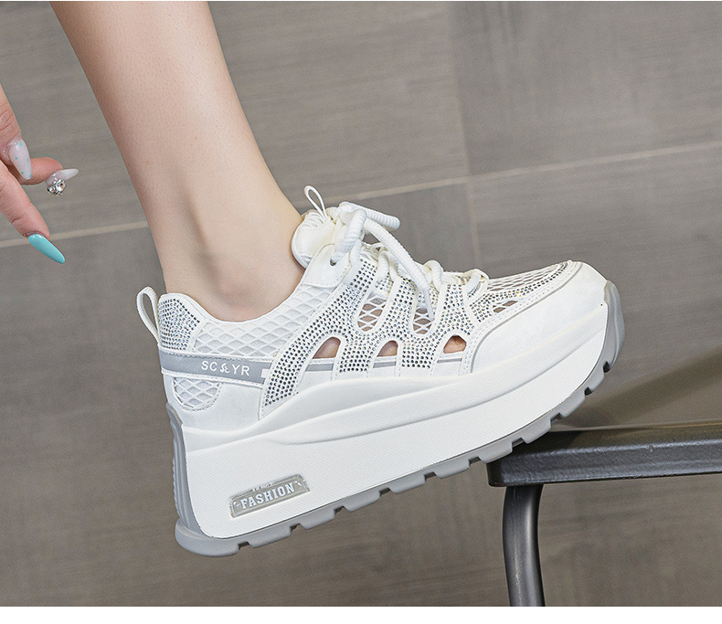 Giày sneaker nữ đế dày lưới thoáng khí phong cách retro — Trắng 5086, Champagne 5086, Tím 5086 chi tiết 19