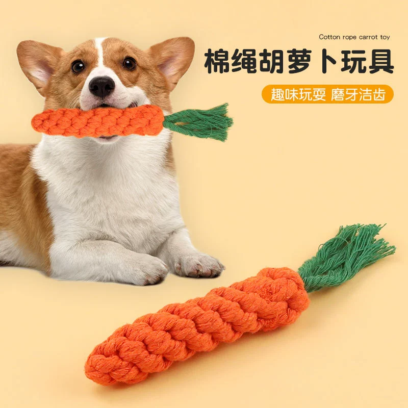 Игрушка для собак с веревочным узлом, товары для домашних животных, оптовая продажа, хлопковая веревка для домашних животных, плетеная морковь, игрушка для собак, игрушка для домашних животных