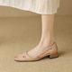 Toe Sandals Women's Summer Head Layer French Retro Hollow Breathable Thick Heeled Low Heeled Women's Shoes New 2025