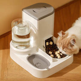 爆款自动猫咪喂食喂水器狗碗猫盆二合一饮水机喂食器猫碗跨境批发