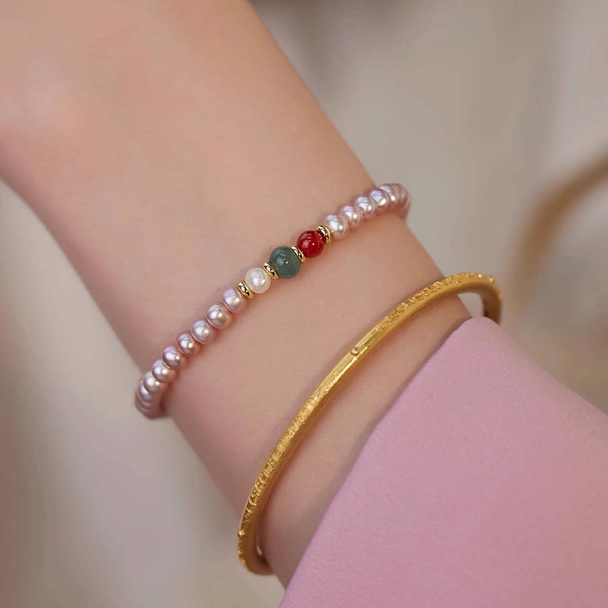 Alloy Natural Stone Freshwater Pearl Bracelets Retro Simple Style display picture 24