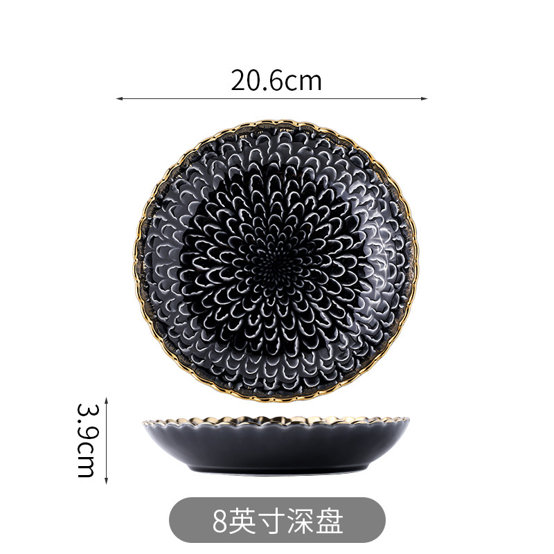 Negro 8 pulgadas placa profunda