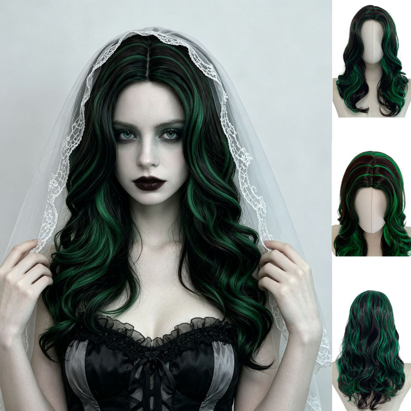 Direct sale from manufacturer: European and American style cosplay wavy curly wig for Halloween ghost bride cosplay performance Direct sale from manufacturer: European and American style cosplay wavy curly wig for Halloween ghost bride cosplay performance