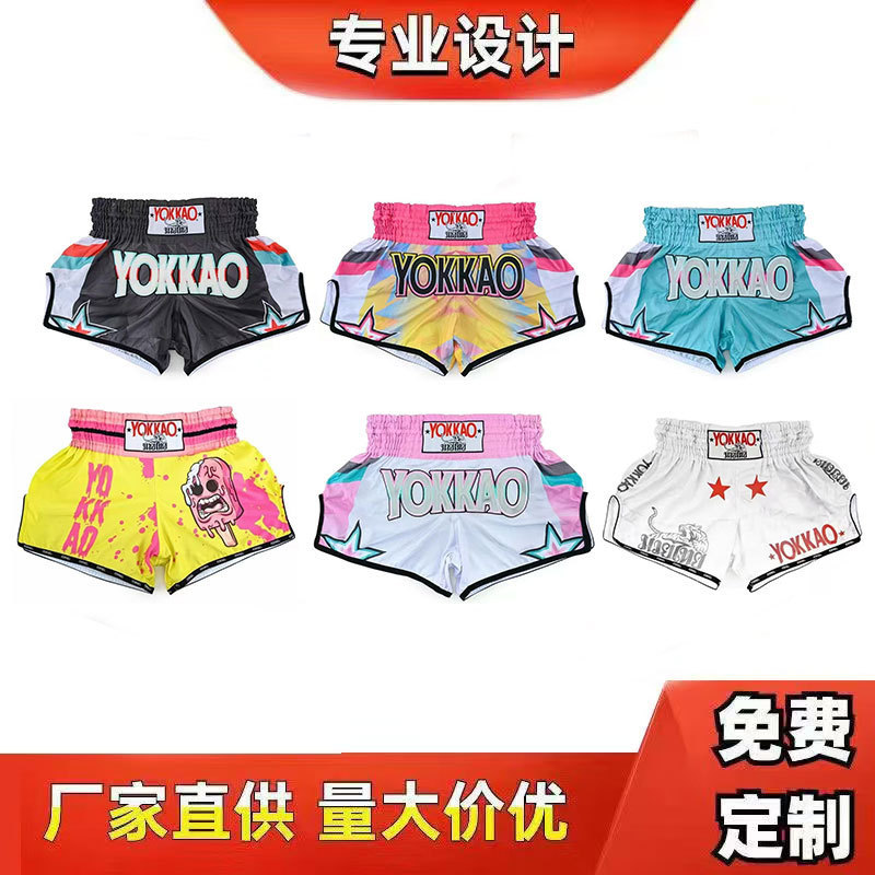 Yokkao Muay Thai Shorts Free Fighting Training Pants Mma Sports Fitness Boxing Martial Arts Shorts Cross-Border