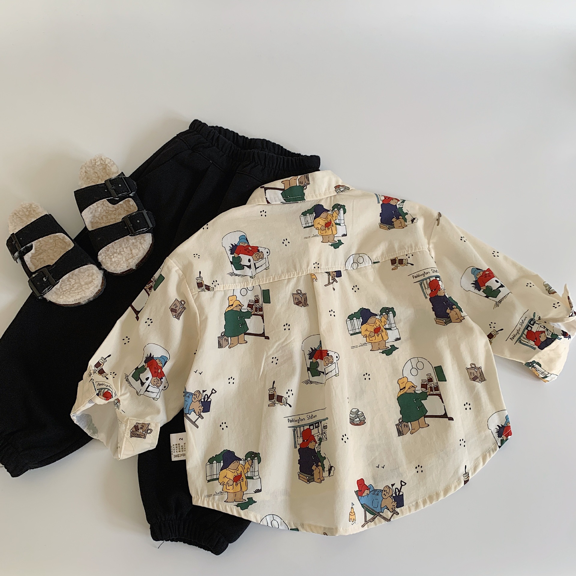 Camisas infantiles Maibao 2025 primavera y otoño nuevo cardigán de dibujos animados, ropa infantil casual para hombres y mujeres, camisas de flores variadas