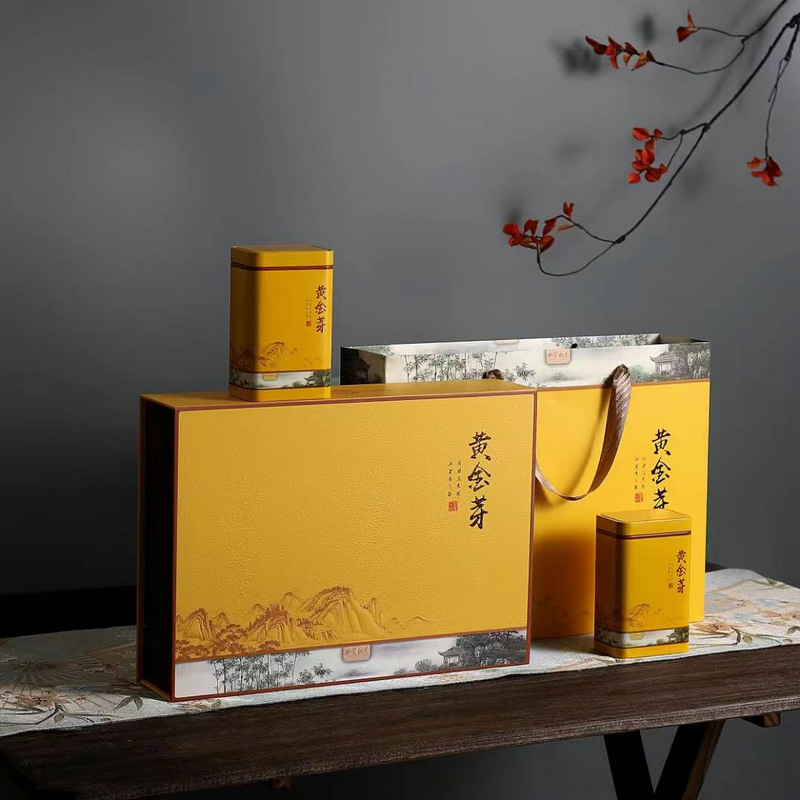 如茶初见半斤装黄金芽白茶茶叶包装礼盒空盒厂家五罐装白茶空礼盒