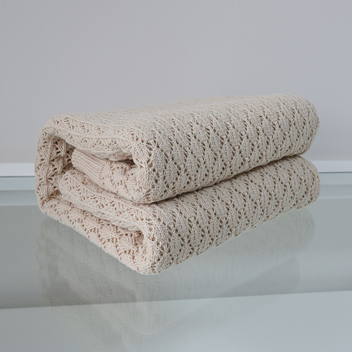 Children's New Pure Cotton Blanket Spring and Autumn Knit Throw Blanket Baby Home Air Conditioner Cover Blanket Solid Color Throw