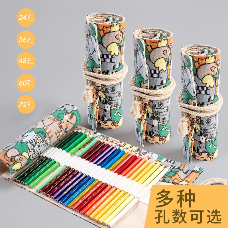 Pencil Case Handheld Art Storage Roll-Up, Capacious 24–72 Slots, Compact 38×20 cm