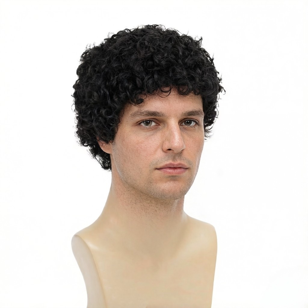 European and American Foreign Trade Wigs, African Small Curly Men's Short Hair Wigs, Wholesale in Stock, Cross-Border Supply