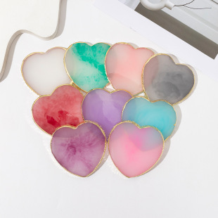 Cross-Border Manicure Tools Manicure Palette Resin Palette Crystal Manicure Display Board Tool Heart-Shaped Gold Edge