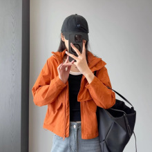 lu+风衣工装系列简约显瘦洋气休闲风立裁冲锋衣女2025春季新