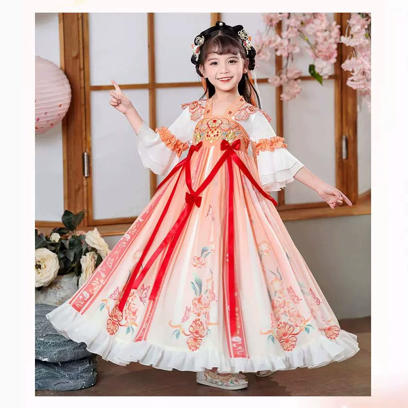 Hanfu, small princess costume, dress, girl's skirt, autumn spring long skirt, children's clothing