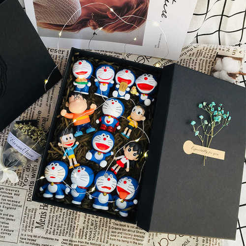 Creative and practical Doraemon doll figurine gift box for girls, exquisite My Melody-style Doraemon figurines as gifts for close female friends