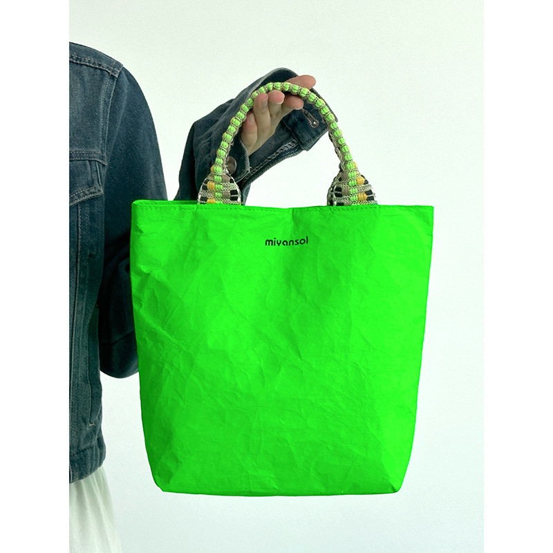 South Korea New Fluorescent Green Crossbody Bag Niche Design Ultra-light Waterproof Handbag Large Capacity Shoulder Crossbody Bag