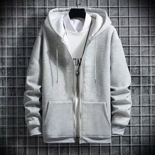 Men's Autumn Trendy Brand Ins Hooded Sweater Coat | Plus-Size, Loose-Fit, Casual Jacket for Oversized Figures