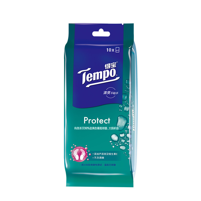 Tempo得寶濕廁紙一包40抽蘆薈便攜清潔不沾手溫經濟實惠裝濕廁紙