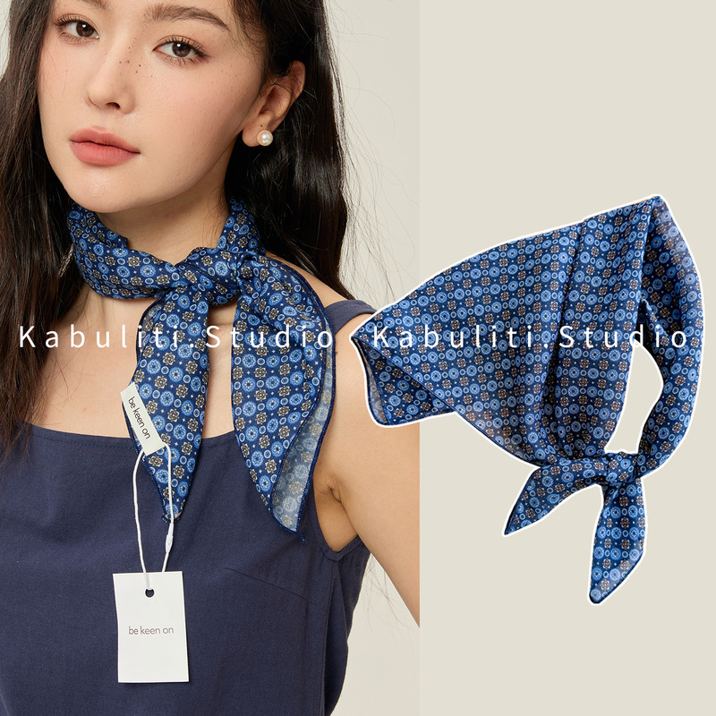 Small Square Scarf, Silk Scarf, Men's and Women's Triangle Headband, Sun Protection, Matchinging Shirt, Neck Protector, Neck Scarf, Headband, Gauze Scarf, Scarf