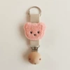 Apricot, wooden, fuchsia, with little bears